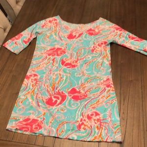Lilly Pulitzer 3/4 sleeve cotton v neck dress